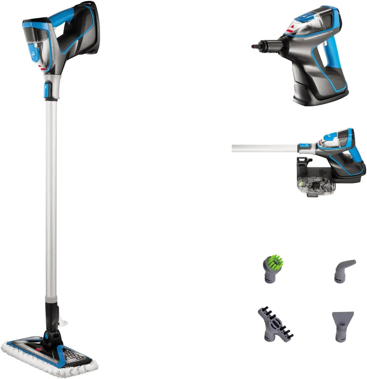 Dampfreiniger 3-in-1-Dampfreiniger 4268N, BISSELL PowerFresh Slim Steam, Leistung 1600W, leicht, tragbar, Mehrzweck, inklusive. Aufsätze