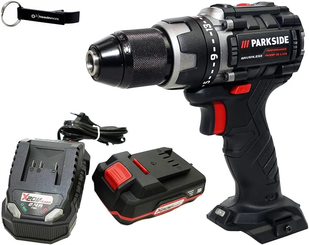 Parkside HEADNMORE Bundle, PERFORMANCE 20V Akku Bohrschrauber PABSP 20, +Schlüsselanhänger