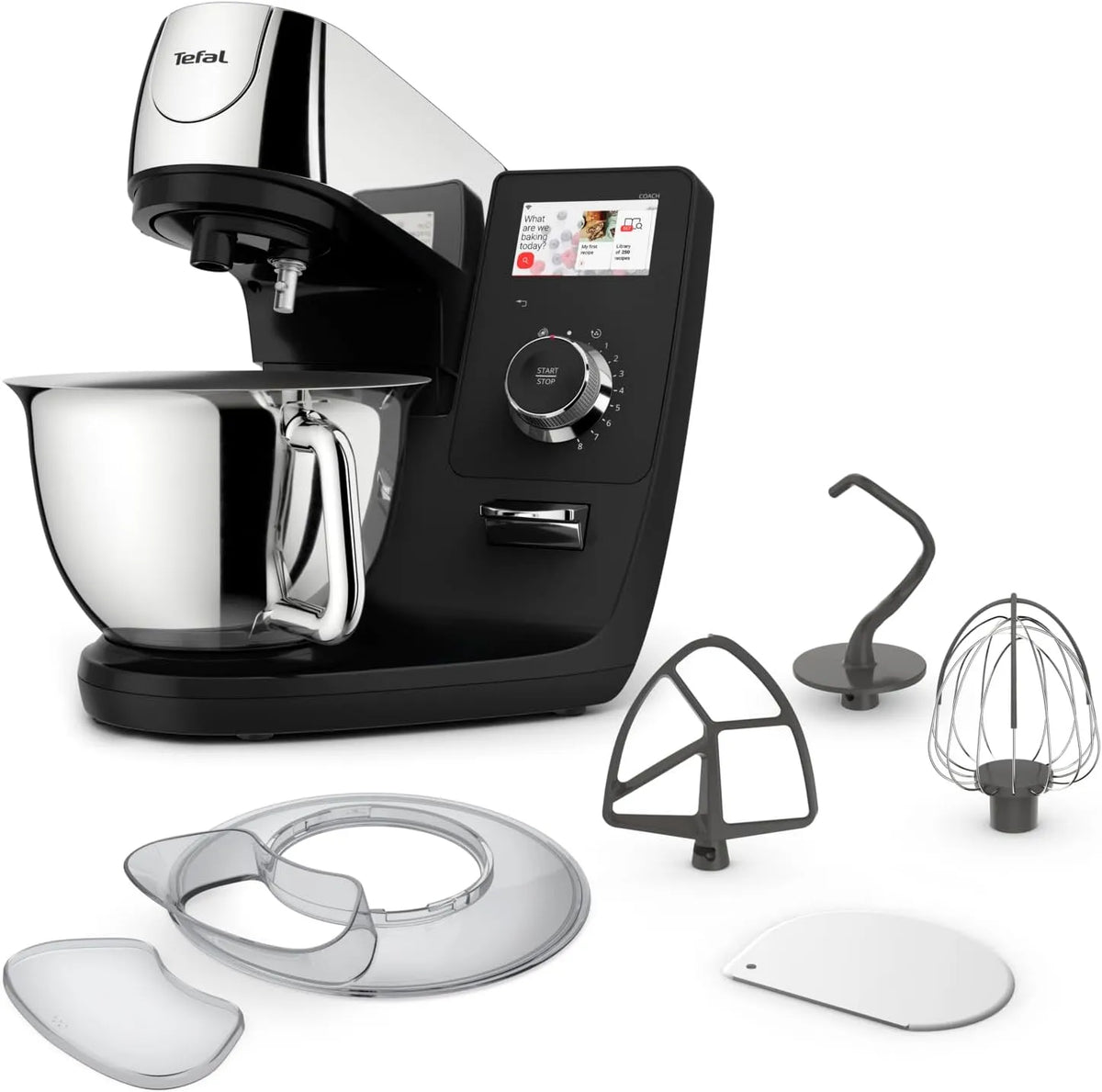Tefal Küchenmaschine QB950D37, Leistung 1200 W, 21 Auto-Programme, I-Coach Touch, inklusive. Back-Zubehör und App, intuitives Coaching, Touchscreen