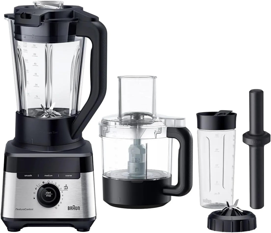 Braun Standmixer Smoothie2Go JB7568BK, PowerBlend 7, Fassungsvermögen 600 ml To-Go Becher, Hochleistungs mit 30.000 U, Leistung 1400W, Shakes & Saucen