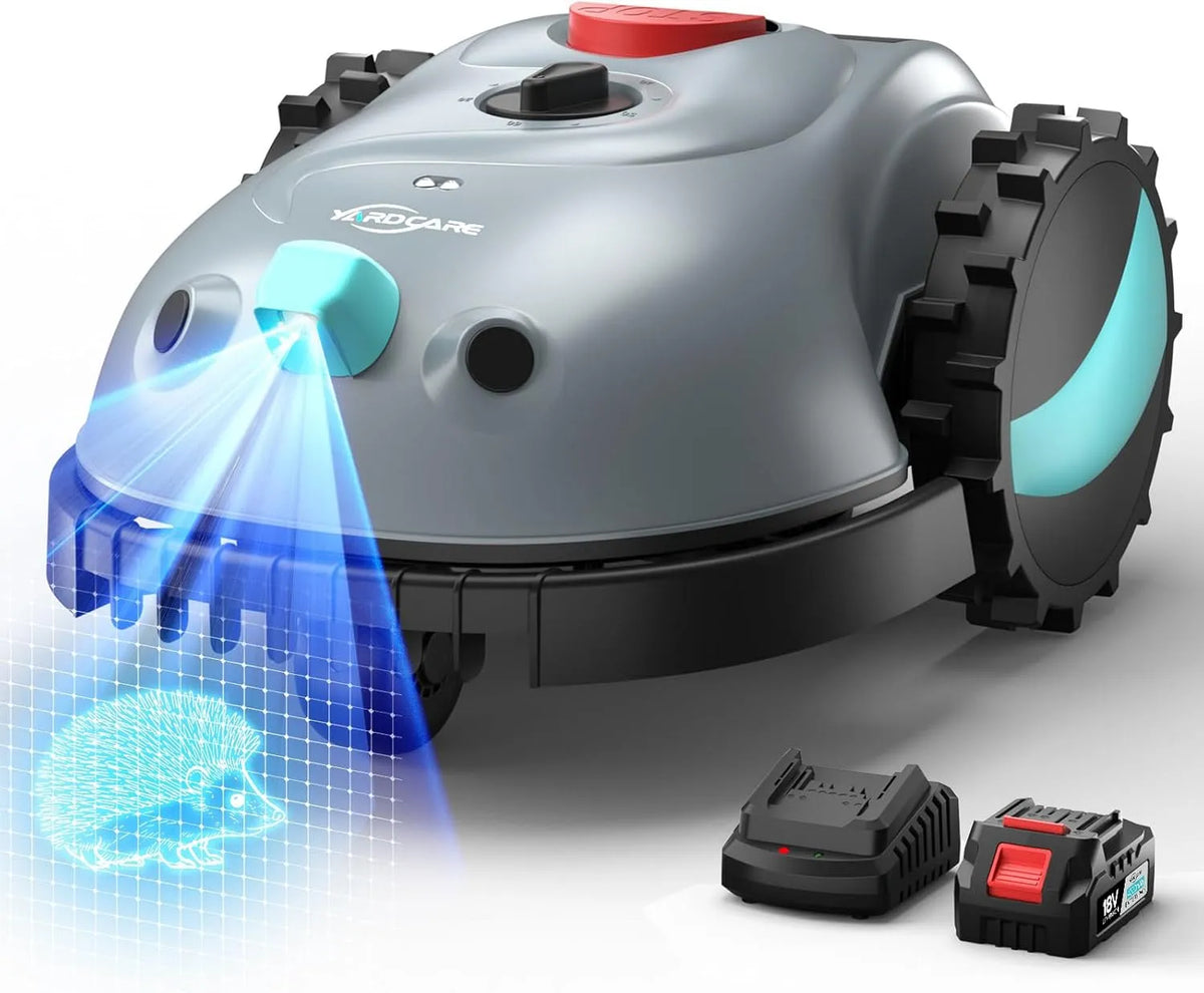 Kamera V100, YARDCARE Mähroboter ohne Begrenzungskabel Rasenroboter mit, Vision Navigation, Hindernisvermeidung, Spiralschnitt