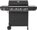 Gasgrill AY 563, inklusive. Seitenbrenner, Brenner aus Edelstahl, 'COLUMBUS' von El Fuego 4 + 1 Brenner Grill Smoker Grillwagen BBQ, auf Rädern