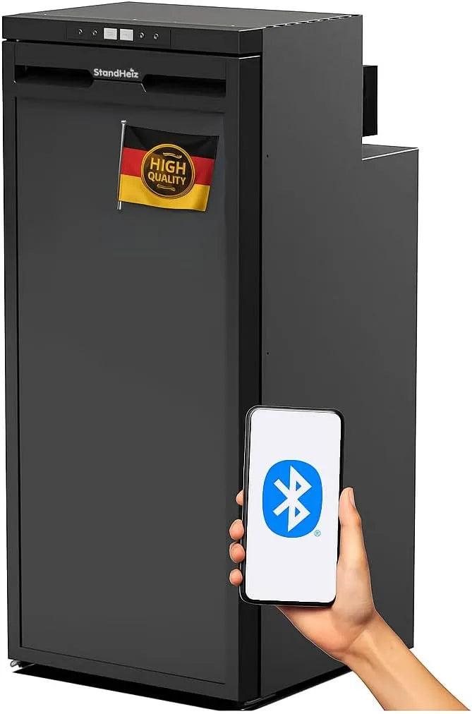Kompressor, Fassungsvermögen 90L Kühlbox mit APP-Steuerung 12V 24V, Energiesparender Mini Kühlschrank mit seitlich öffnender Tür, Boot, LKW, Camping