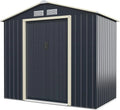 Goplus Gerätehaus m²/4, 2,37 m², 4,63 m³, Maße 213 x 127 x 195cm, Metall, Lüftungsfenster, Geräteschuppen mit Schiebetür, Satteldach, Modell m²