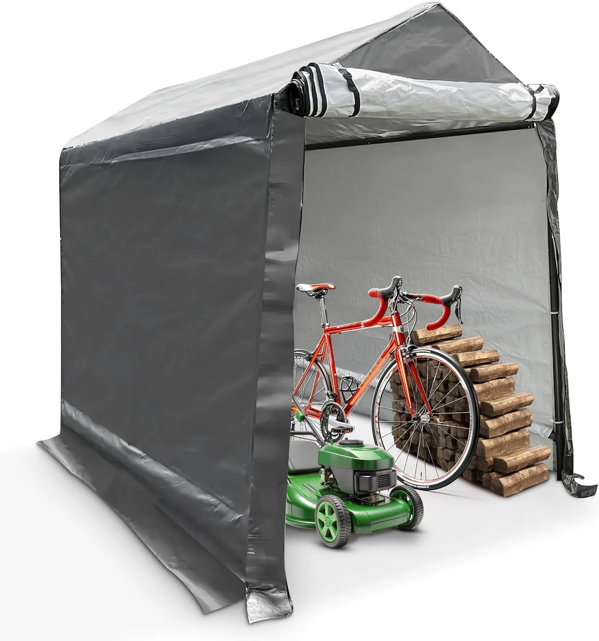 Geräteschuppen WIELS 240x170x227cms, 170x240x213cm 8,7 m³, Gartenhaus, Fahrradgarage, Fahrradschuppen, Motorradgarage, Folie Werkzeugschuppen