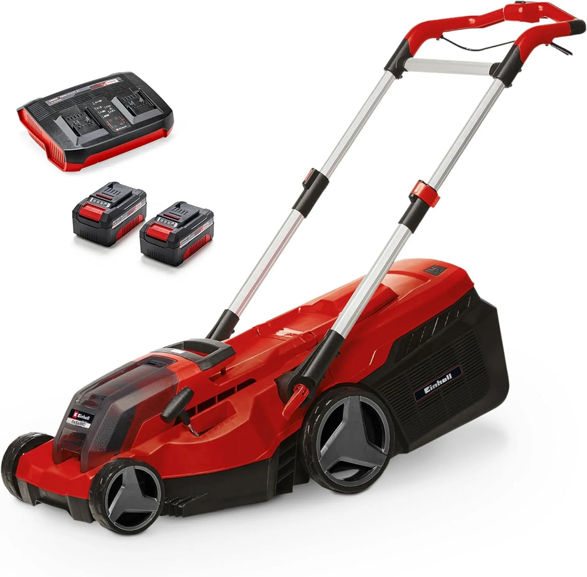 Einhell Rasenmäher, Akku RASARRO 36/38 Kit Power X-Change, Spannung 36 V, 38 cm Schnittbreite, 450 m², Fassungsvermögen 45L Fangkorb, Brushless