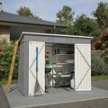 Gerätehaus LANTRO JS Metall, Garten Schuppen mit Klapptür, 6m³, Farbe Grau 242x126x182cm, Geräteschuppen Metall
