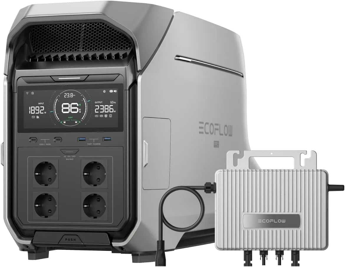 Modell Pro 3 tragbar Powerstation 4096Wh LiFePO4-Batterie 12kWh EcoFlow Delta, Leistung 4000W AC Ausgängen, für Zuhause, erweiterbar auf, Reise