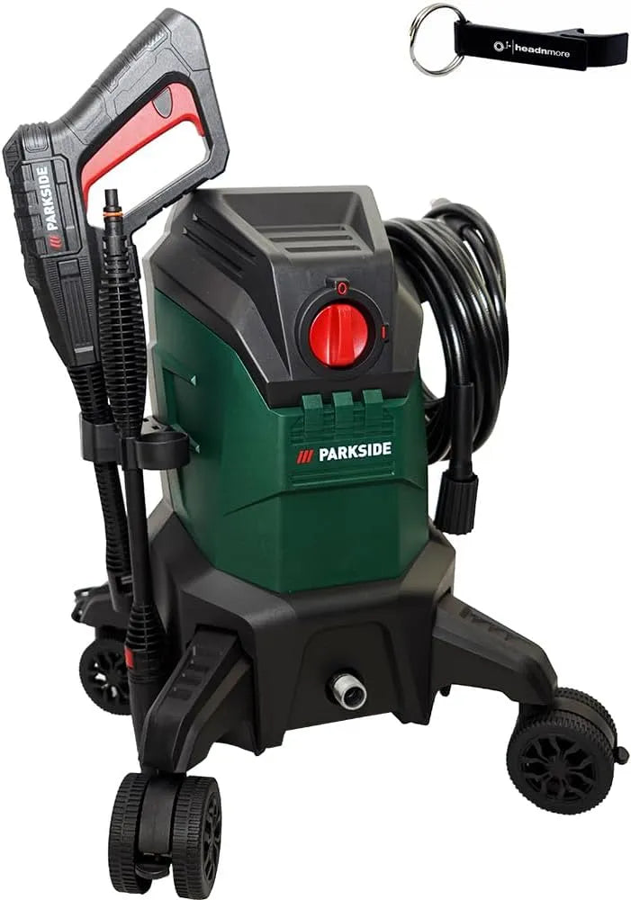 Parkside Hochdruckreiniger PHDF 150, 420 l/h, 100bar, Leistung 2000W +Schlüsselanhänger, HEADNMORE Bundle