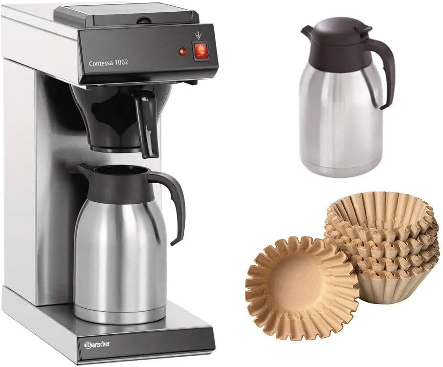 Kaffeemaschine 1002 Bartscher, Contessa + 500 Korbfilter + 2. Isolierkanne