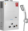 Warmwasserbereiter, BreeRainz 16L Gas Durchlauferhitzer mit Duschkopf,32KW LPG Propan Butan