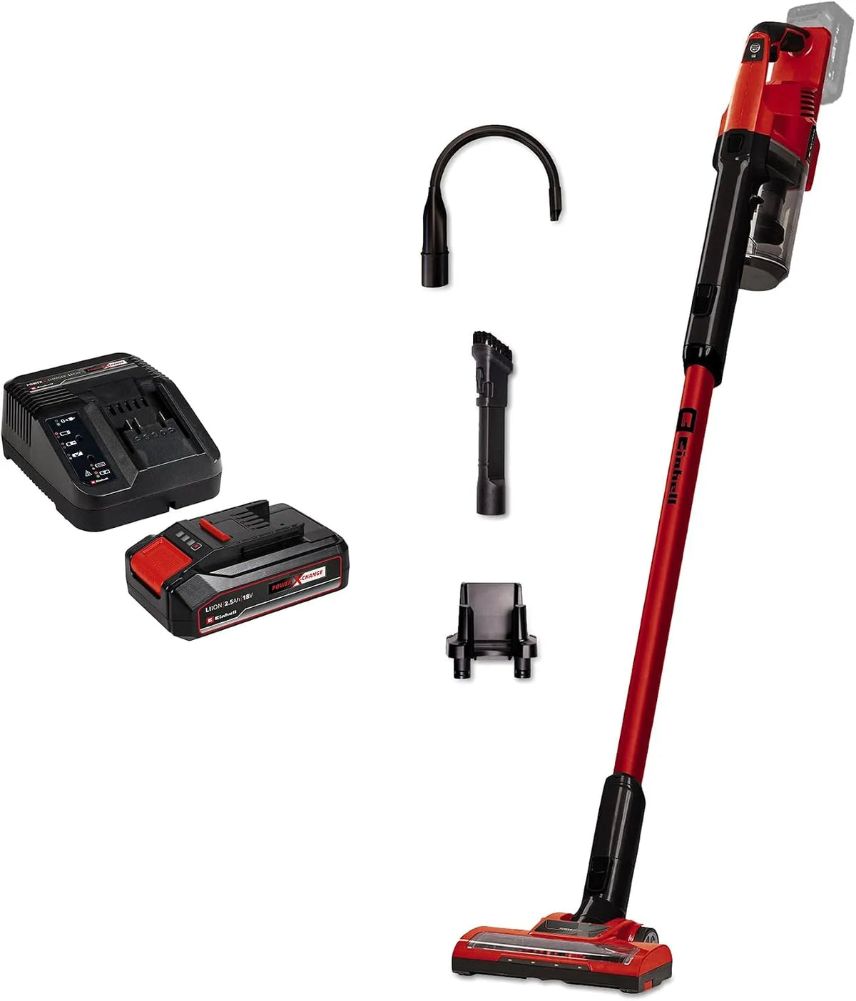 Einhell Staubsauger TE-SV 18, Spannung 18V, inklusive. 2,5 Ah und Ladegerät, Li-Ion, Zyklontechnologie, Fassungsvermögen 0,6 L Auffangbehälter