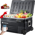 Kompressor 100-240V, AAOBOSI 74L Kühlbox, 12/24V und, Kühlbox mit Rädern, Buggy, Boot, Camping Kühlschrank mit APP, 20°C bis 20°C, LED-Beleuchtung