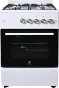 Backofen SHGG6060FG, Gasline Gas Standherd 4 Flammig 60cm breit, Gas mit Thermostat, Grill und Umluft Weiß Erdgas, Propangas