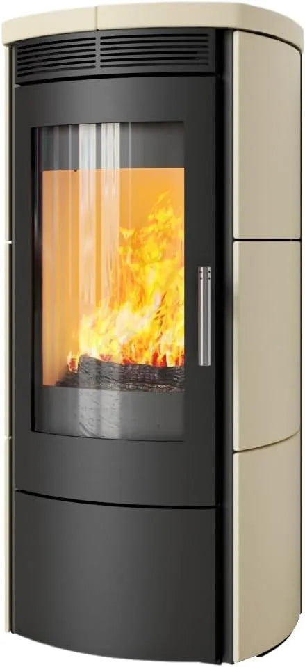 Kaminofen, Hark 130 ECOplus 6 kW, Ofenkacheln: quarz-weiß, Korpus: graphit