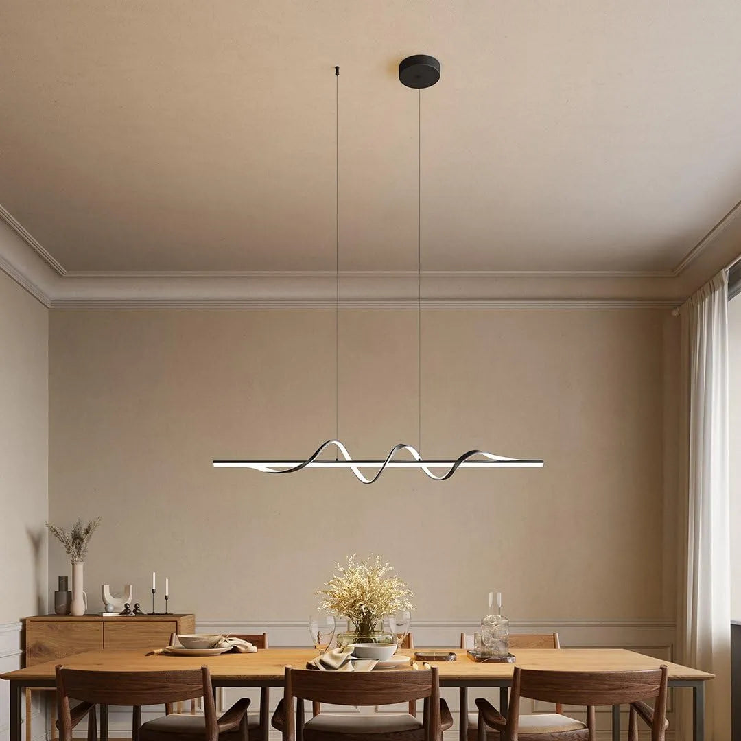 LED Pendelleuchte Farbe Schwarz TRIAC dimmbar NEONA HEMERIA, warmweiß, höhenverstellbar, 3 Jahre, Aluminium, LED fest integriert