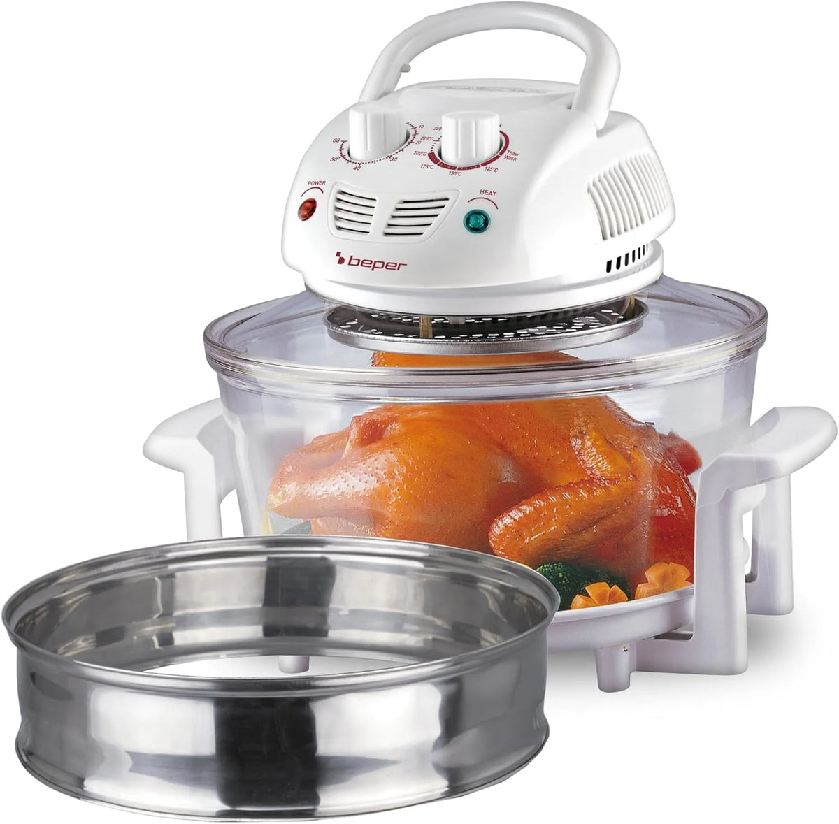 Backofen BF.640 BEPER Halogen, Fassungsvermögen 18 Liter, 60 Minuten Timer, Weiß