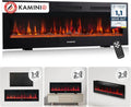 Elektrokamin 3D-Flammeneffekt, Elektrischer 3-in-1 Kamin mit Heizung, 12 Flammenfarben, 60 Zoll, Marlon, Fernbedienung