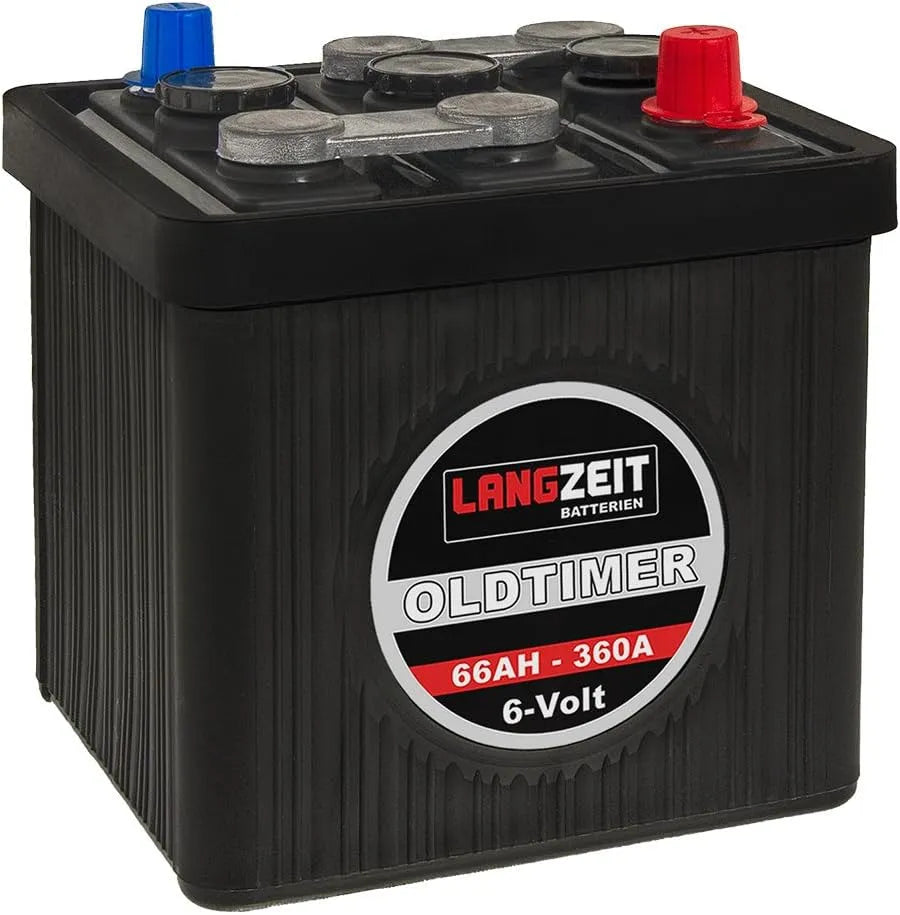 Batterie 66Ah Autobatterie Starterbatterie Spannung 6 Volt 06611 LANGZEIT Oldtimer