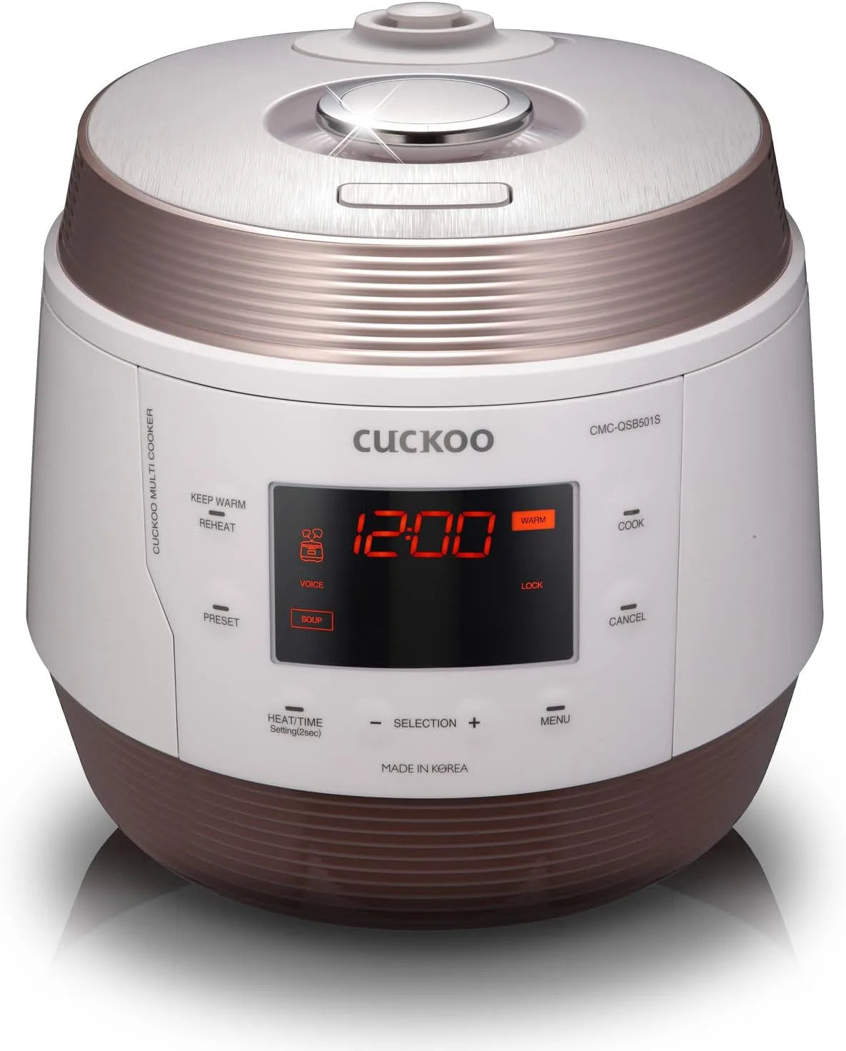 Modell ICOOK Q5 Dampfdruck Multikocher CMC-QSB501S 8in1 CUCKOO, 3D Heiztechnologie, Multifunktionsgerät, Sprachnavigation, Warmhaltefunktion