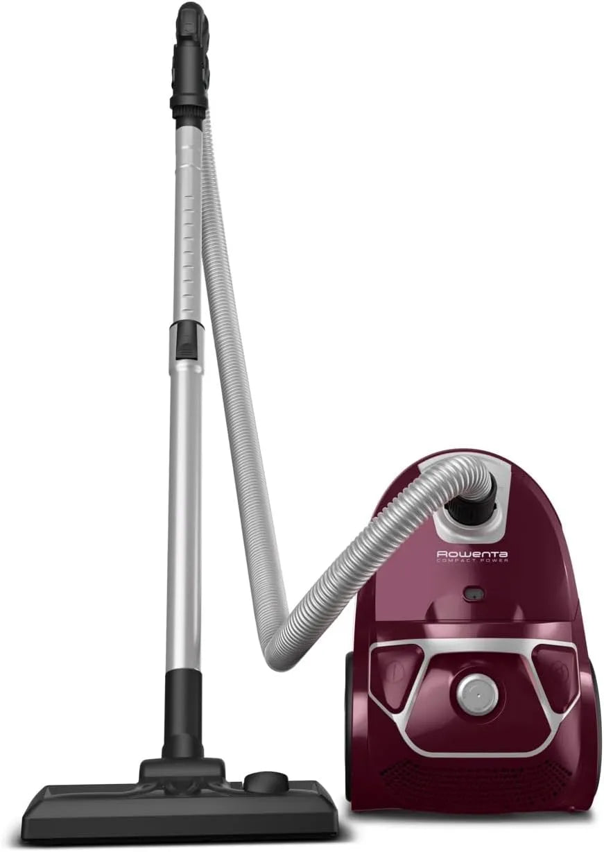 Rowenta Staubsauger 2-in-1-Fugendüse RO3969EA, Fassungsvermögen 3 Liter Staubbeutel, Home & Car-Set, kompaktes Design, ‎dunkelrot, 750 Watt, silber