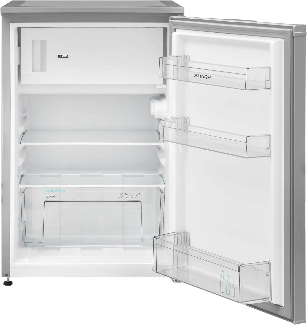 Sharp Kühlschrank SJ-UD121T2S-EU, davon 17L im Gefrierfach, LED Innenbeleuchtung, Fassungsvermögen 121L Nutzinhalt, Silber