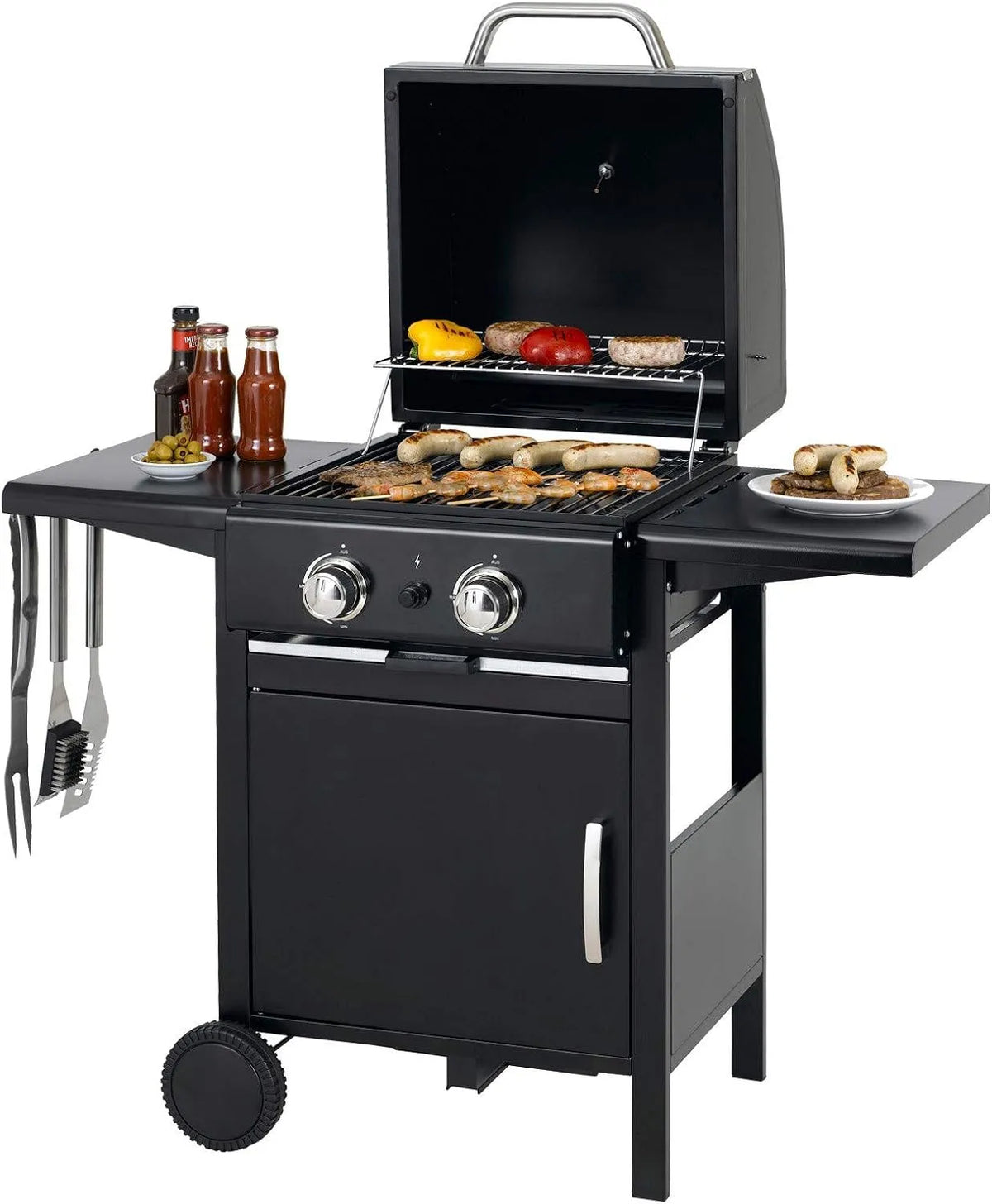 Gasgrill tepro, leistungsstarken Edelstahlbrennern, Mayfield 2 mit 2 hochwertigen, Maße ca. 112 x 58 x 100 cm, Rost-in-Rost-System