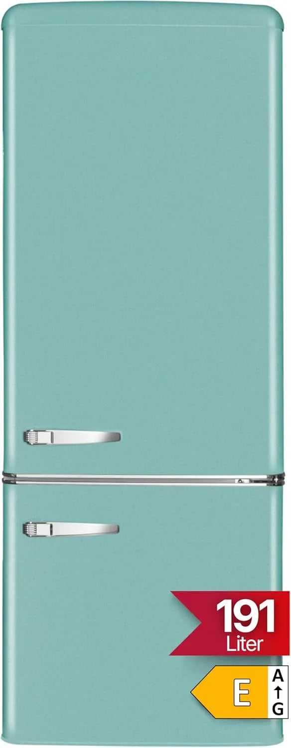 Amica 150 T, Kühl KGCR 384, Gefrierkombination, Ice Blue, Retro