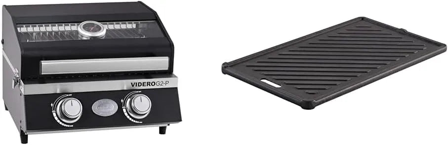 Gasgrill G2-P RÖSLE, mit 2 Edelstahlbrennern, BBQ-Portable VIDERO tragbarer Tischgrill
