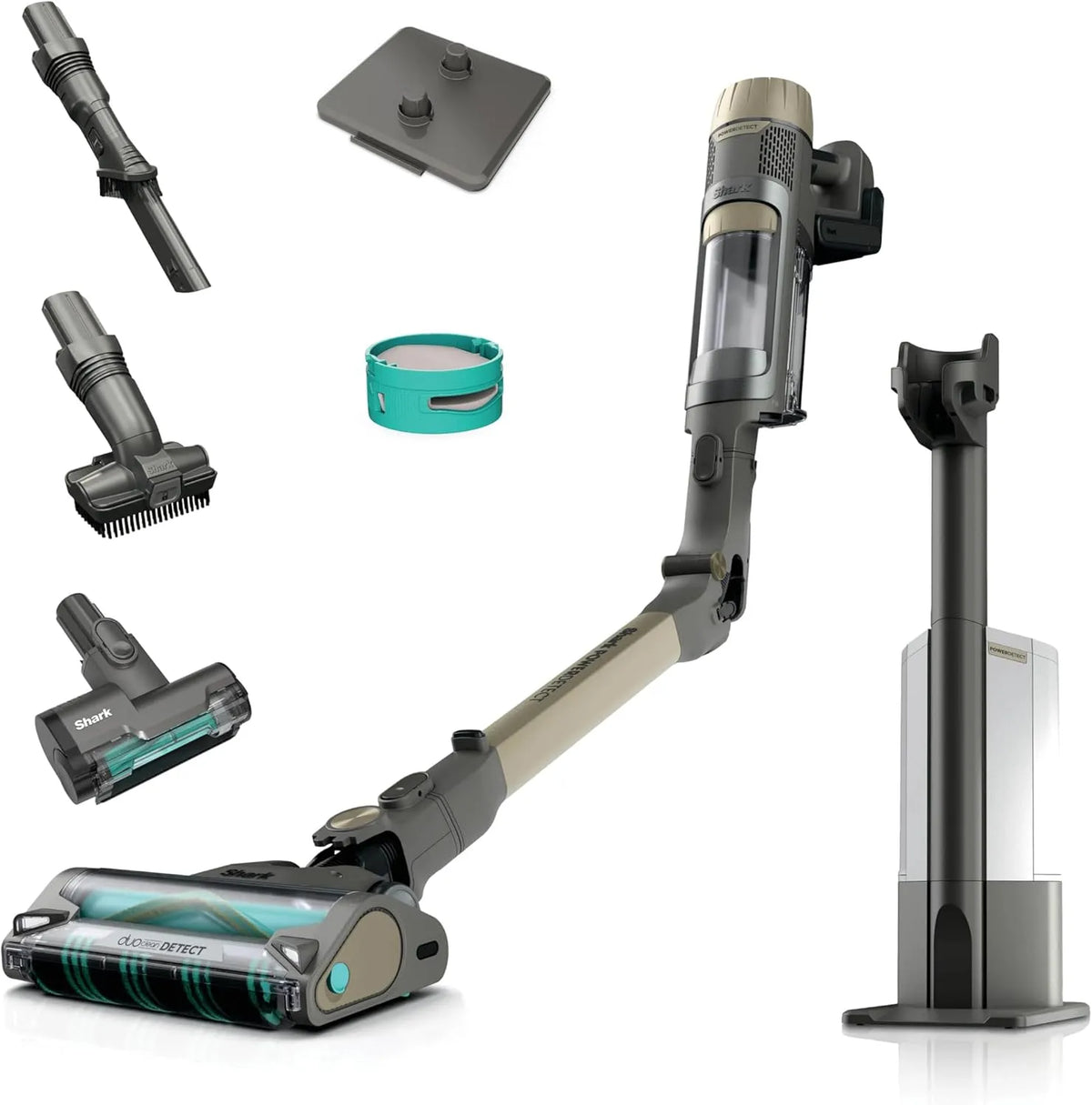 Shark Akku-Staubsauger IP3253EUT, bis 70 Min. Laufzeit, PowerDetect Clean & Empty mit Absaugstation, kabellos, selbstentleerend, für Tierhaare, Gold