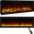 Elektrokamin INMOZATA 60 Zoll, Kamin Elektrisch mit Heizung 900W&1800W, Einbau, Heizfunktion, Timer, 3-IN-1 Wand, 12 Flammenfarben, Standkamin