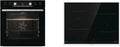 Gorenje Kochfeld, Fassungsvermögen 77 Liter, GentleClose & Open, PizzaMode, Teleskopauszüge, in Schwarz, Einbauherd-Set Black Set 4 Induktion