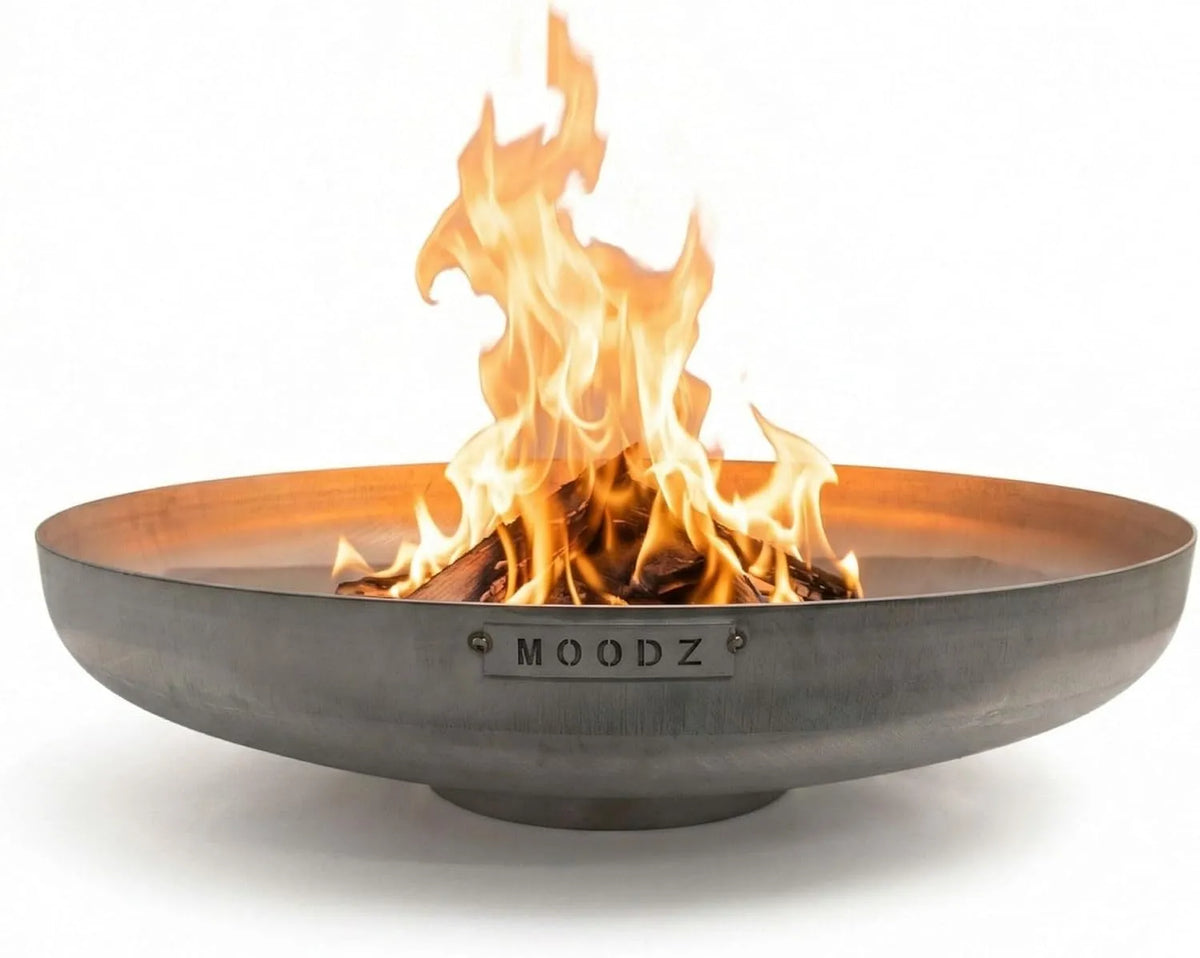 Feuerschale mit Edelstahlgehäuse, Feuerschale 120 cm Edelstahl, Feuerschalen für den Garten, Feuerstelle Outdoor & Feuertonne