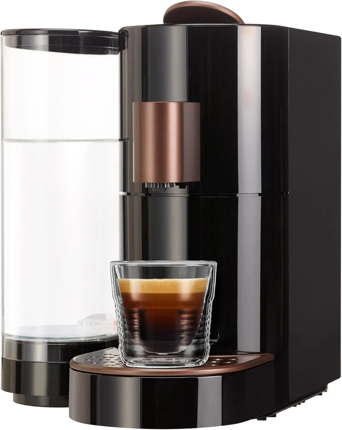 Kaffeemaschine, K-FEE TWINS II Kapselmaschine, Kaffeemaschinen für Kaffee, in Schwarz-Kupfer, Fassungsvermögen 2,3L Wassertank, Tee & Kakao