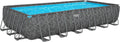 Bestway Pool APX365, Winterfester Solo ohne Zubehör 732 x 366 x 132 cm, Marmor-Optik, Dunkel, eckig