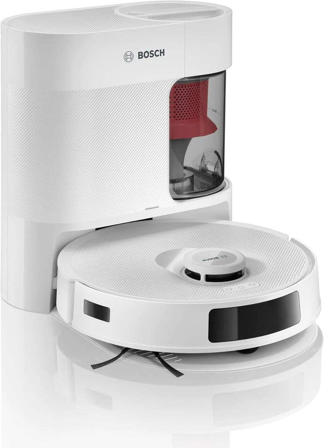 Bosch Saugroboter BCRD1W, 11.000 Pa Saugkraft, Spotless + mit Wischfunktion, Smart Vision Navigation mit Infrarot-Licht, Wischpad, Steuerung per App