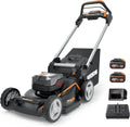 Worx Rasenmäher WG749E 2x20V, 7 Schnitthöhen inklusive. Akku und Ladegerät, Akku 40V, 46cm Schnittbreite, PowerShare, Kraftvoller Bürstenloser Motor