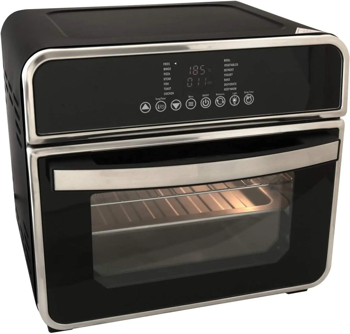 3in1 401274 Deski HOT, KITCHEN DESIGN Ofen Heißluft Fritteuse 15 Liter in Schwarz 1600 Watt Multifunktion