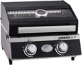 Gasgrill G2-P RÖSLE, tragbarer Tischgrill mit 2 Edelstahlbrennern, 50 mbar, BBQ-Portable VIDERO, pulverbeschichteter Stahl