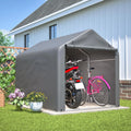 Geräteschuppen, Motorrad Garage Gartenhaus Farbe Grau 160×220×165 cm, Ball & Cast Fahrradgarage wetterfest für 2-4 Fahrräder Carport Zelt