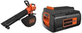 Black+Decker Laubsauger BCBLV36B, Laubbläser mit Häcksler, Fassungsvermögen 45l Fangsack, Spannung 36V, + Li-Ion Ersatzakku 36V, Bundle of Akku