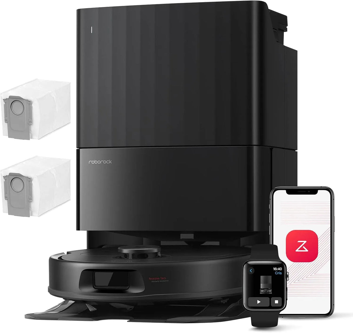 Roborock Saugroboter, Qrevo Serie mit Wischfunktion, 8000Pa Saugkraft, QV 35A Set, verbessert von Qrevo S, Anti-Verfilzungs-Seitenbürste