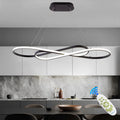 Dimmbare LED Pendelleuchte, Doppelfigur 8 Design Hängeleuchte inklusive Fernbedienung, Hängelampe für Wohnzimmer, Esszimmer, in Schwarz, Esstisch