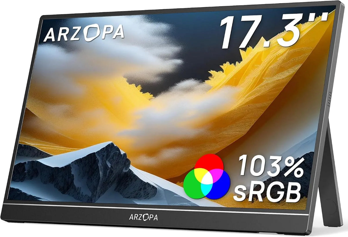 Modell Monitor 17.3 Zoll Großer Tragbarer Monitor PS5 ARZOPA Portable, PC, als USB-C und HDMI Zweitbildschirm für Laptop, Xbox, Smartphone