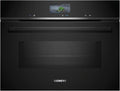 Siemens Backofen CM776GKB1 iQ700, Smarter Einbau-Kompaktbackofen mit Mikrowellenfunktion, Maße 60 x 45 cm, Leistung 900 W, Pyrolyse & Hydrolyse