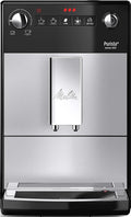 Melitta Kaffeevollautomat, Kaffeemaschine mit Mahlwerk und 5-stufig verstellbarem Mahlgrad, Purista, mit Lieblingskaffee-Funktion, silber