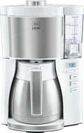 Melitta Kaffeemaschine, Look Therm Timer, Filterkaffeemaschine mit Thermkanne, Edelstahl, für bis zu 10 Tassen Kaffee, in Weiß