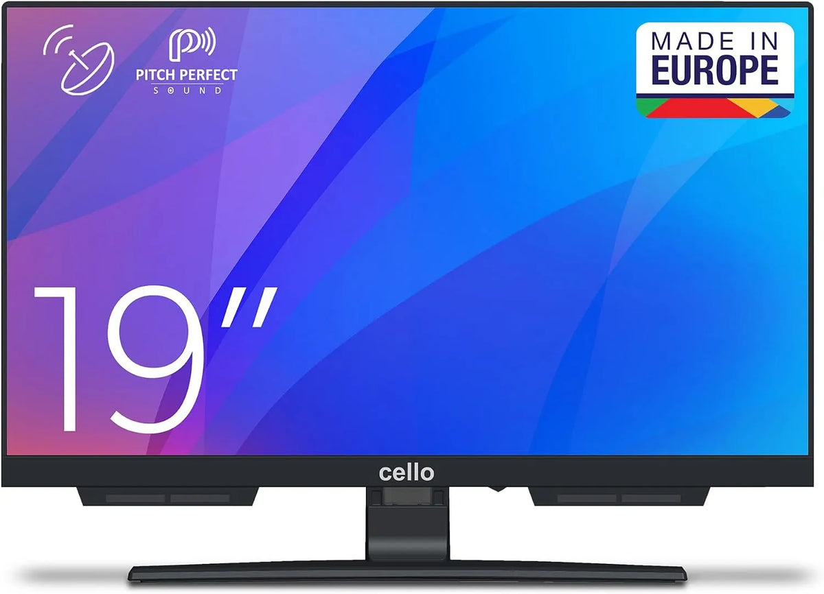 Modell 19 Zoll LED Fernseher mit DVB-T und Satellitenempfang C1924SH Cello, Spannung 230V, Nicht smart, einfache Einrichtung, Netzbetrieb, r Klang