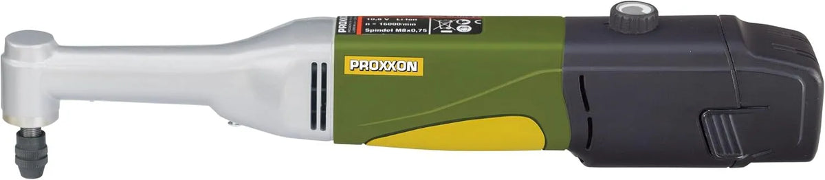 Akku-Langhals-Winkelbohrmaschine LWB 29805 Proxxon, Spannung 10,8 Volt, 2,5 Ah, im Koffer akkubetrieben, und Ladegerät