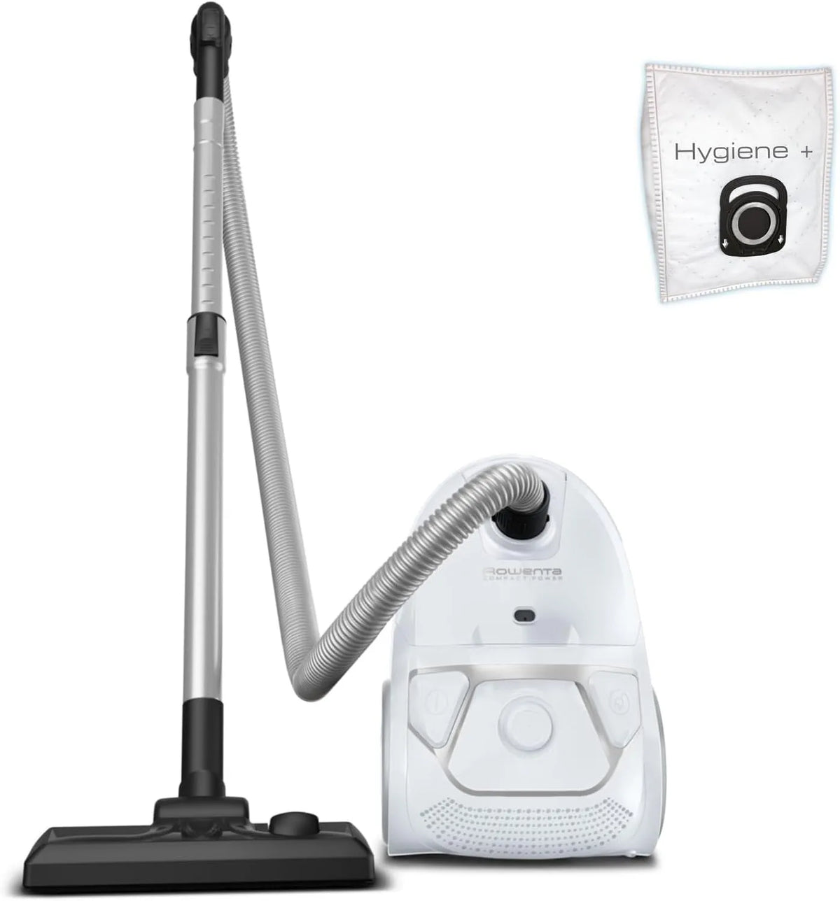 Rowenta Staubsauger RO3927EA, 900 Watt, Fassungsvermögen 3 Liter XL-Staubbeutel, Compact Power mit Beutel, niedriger Energieverbrauch, langes Kabel